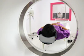 refurbished MRI scanner setup in a hospital imaging center with gray walls
