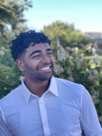 Cartoon style happy client after eyebrow transplant, cheerful with full eyebrows.