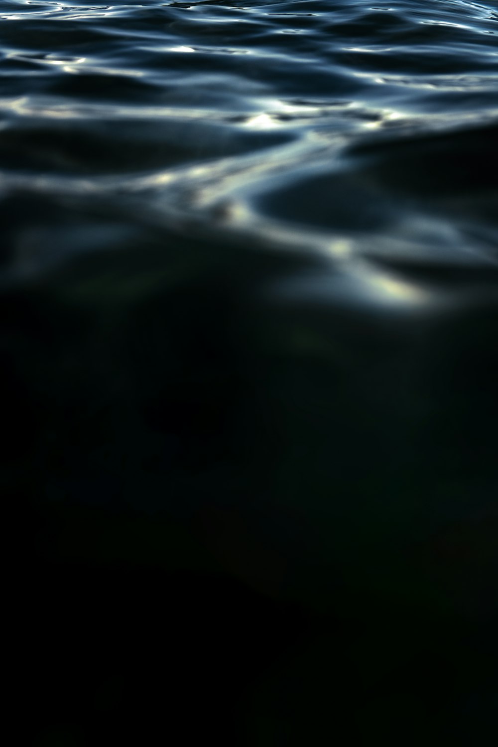 a picture of a body of water at night