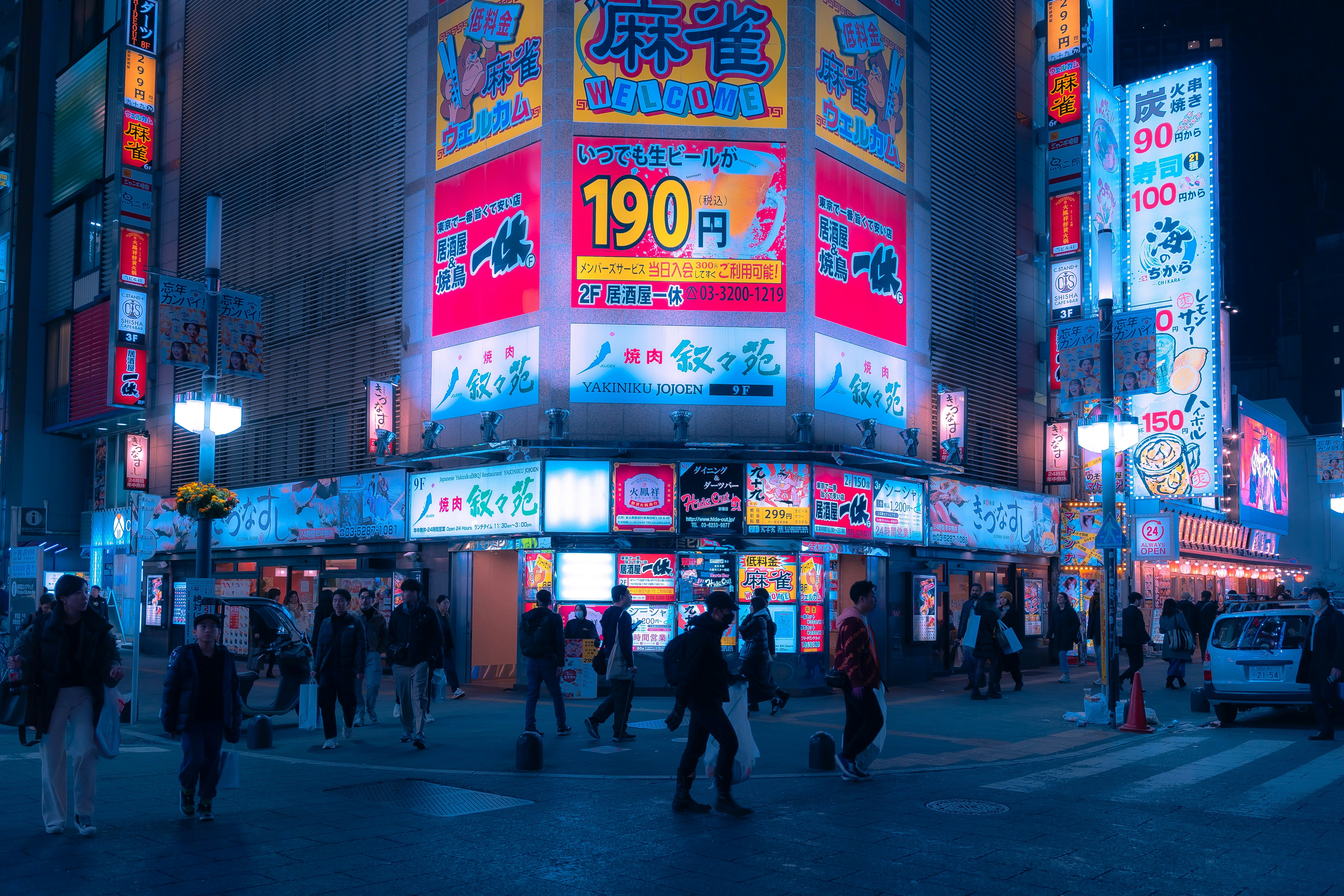 Branimo group exploring city at night, urban nightlife scene
