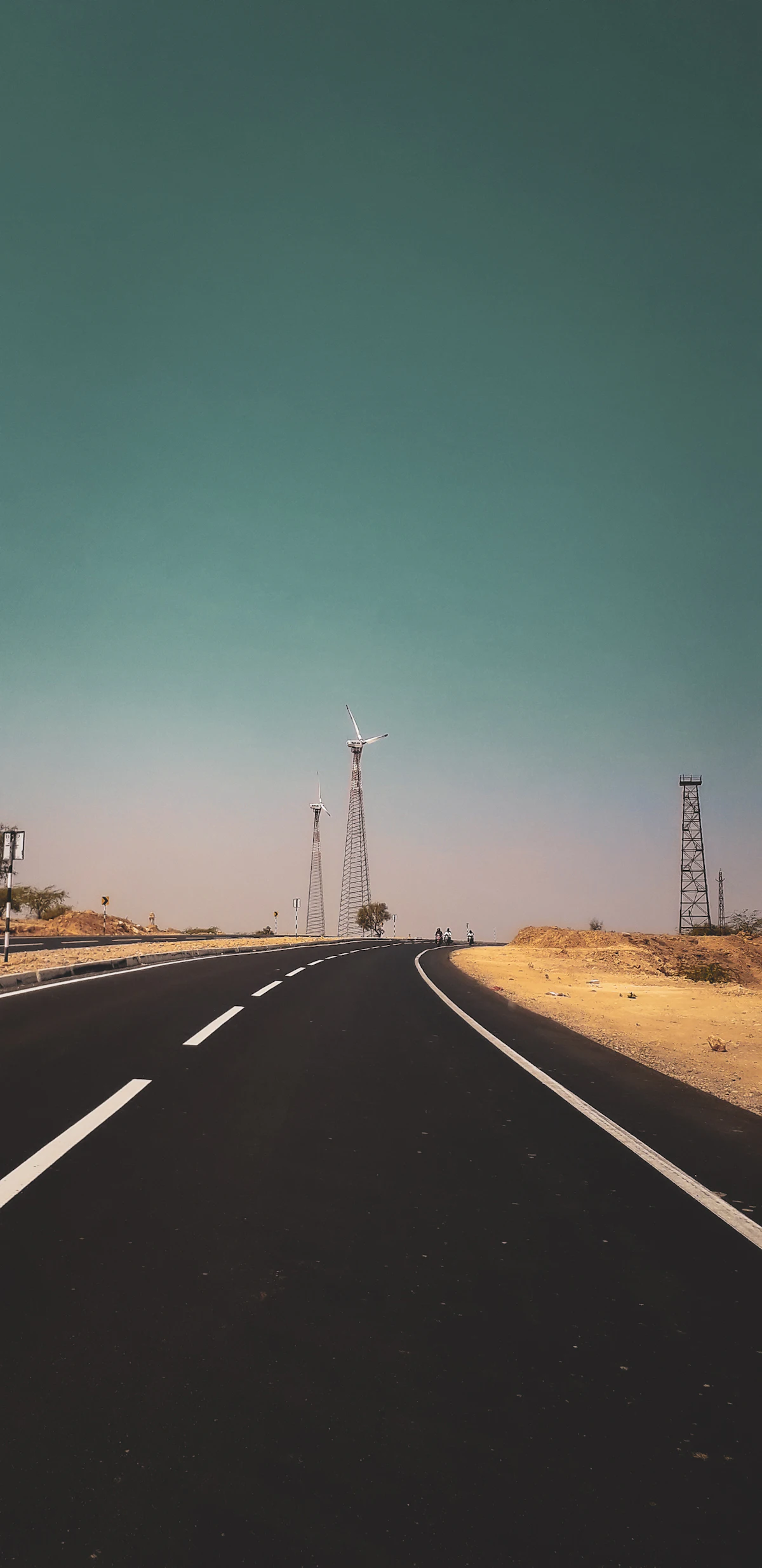 Open highway through the Rajasthan desert