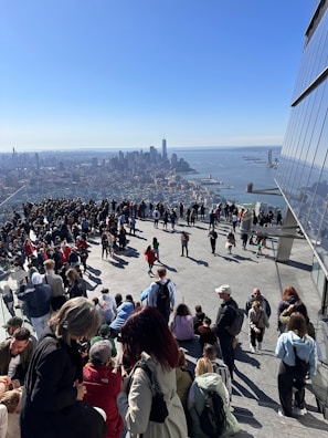 Guests enjoying panoramic views from the Burj Khalifa observation deck.