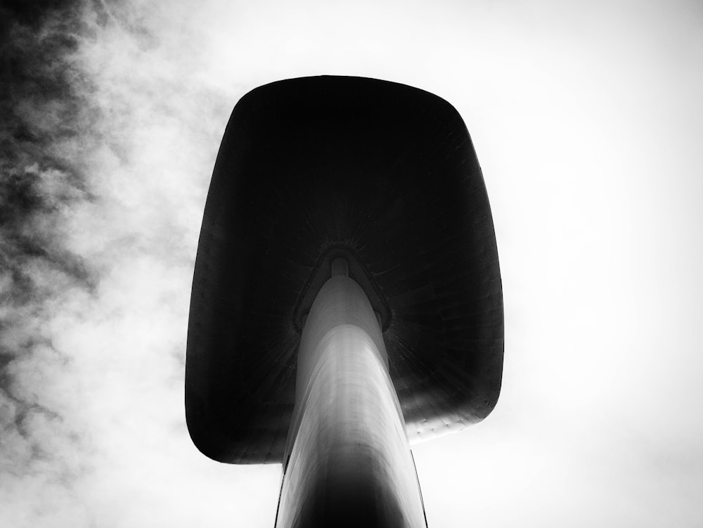 a black and white photo of the top of a building