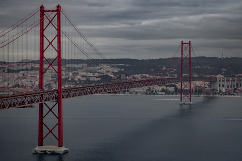 a large bridge spanning over a large body of water