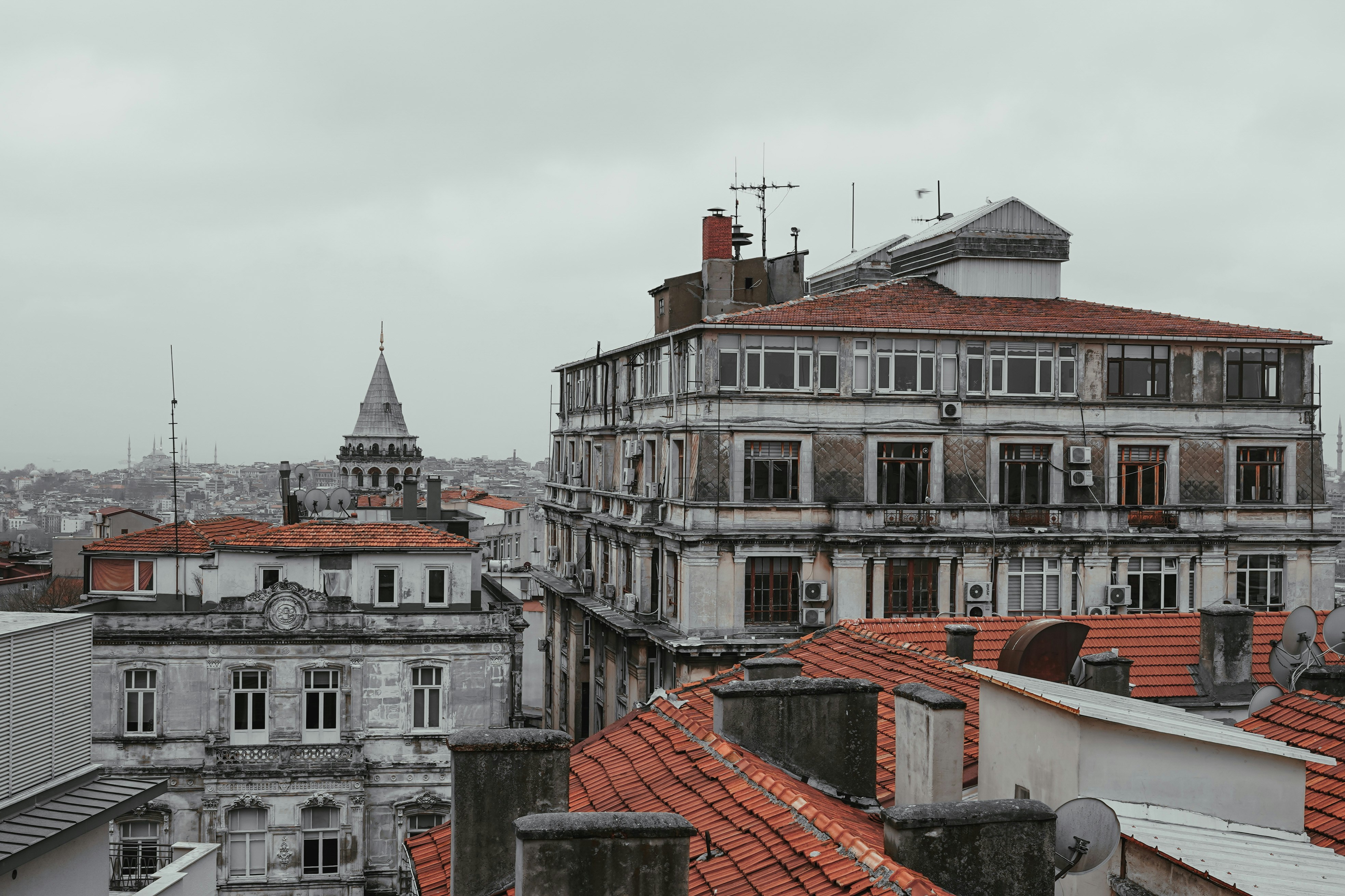 a view of a city from a roof of a building