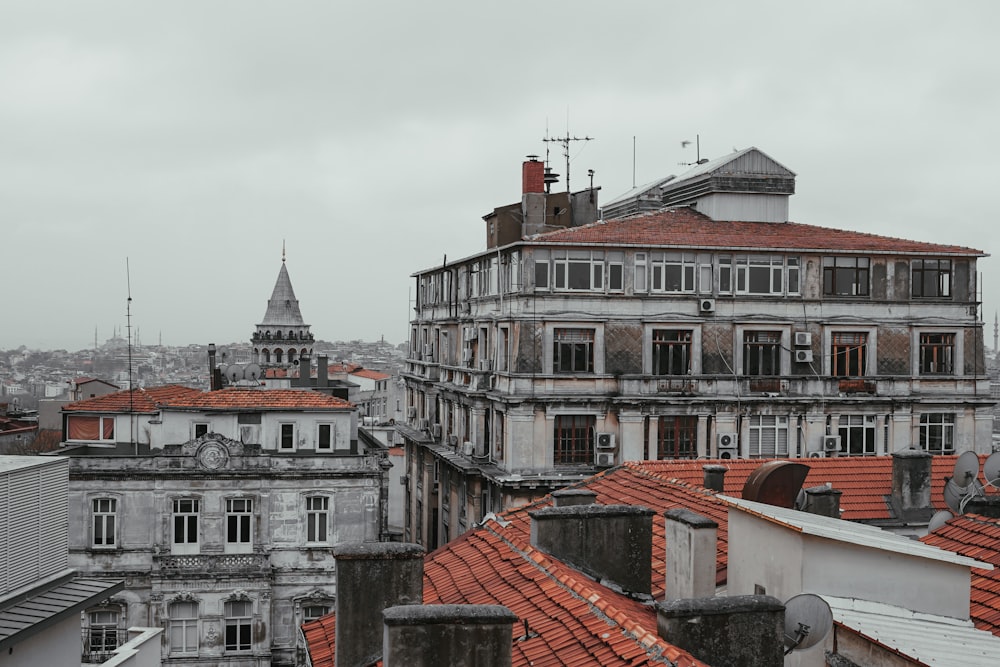 a view of a city from a roof of a building