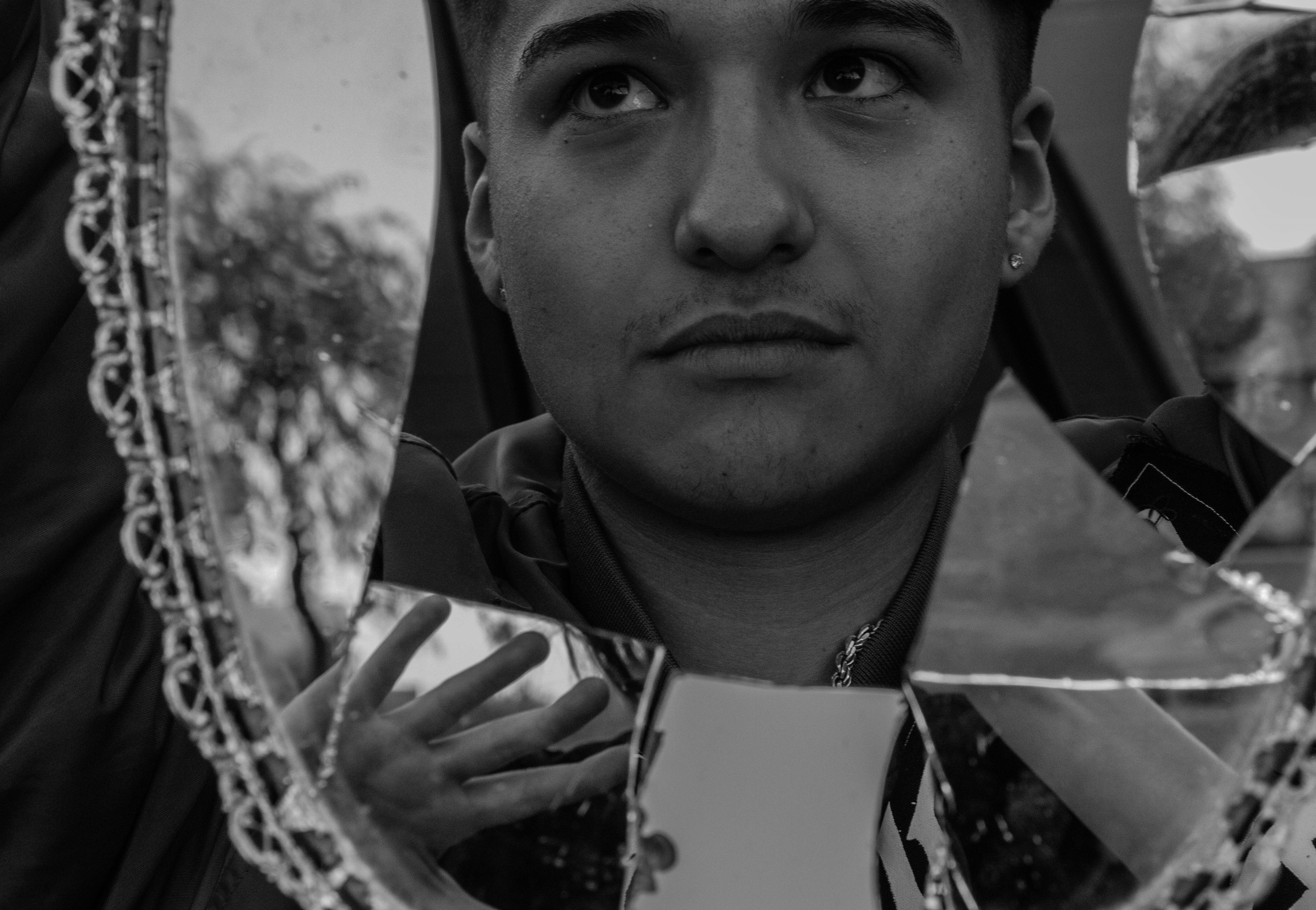 Male fashion model mirror