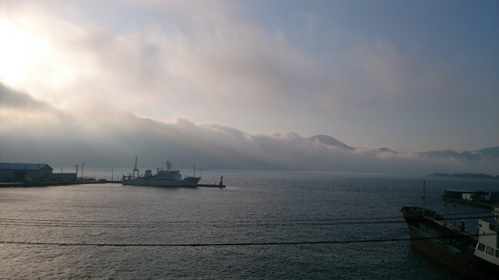 a large body of water with boats in it