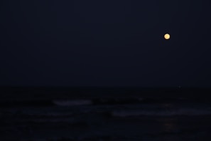 A calm Cancer symbol nestled within a moonlit ocean scene