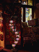 Cozy home decor items with traditional Moroccan patterns.
