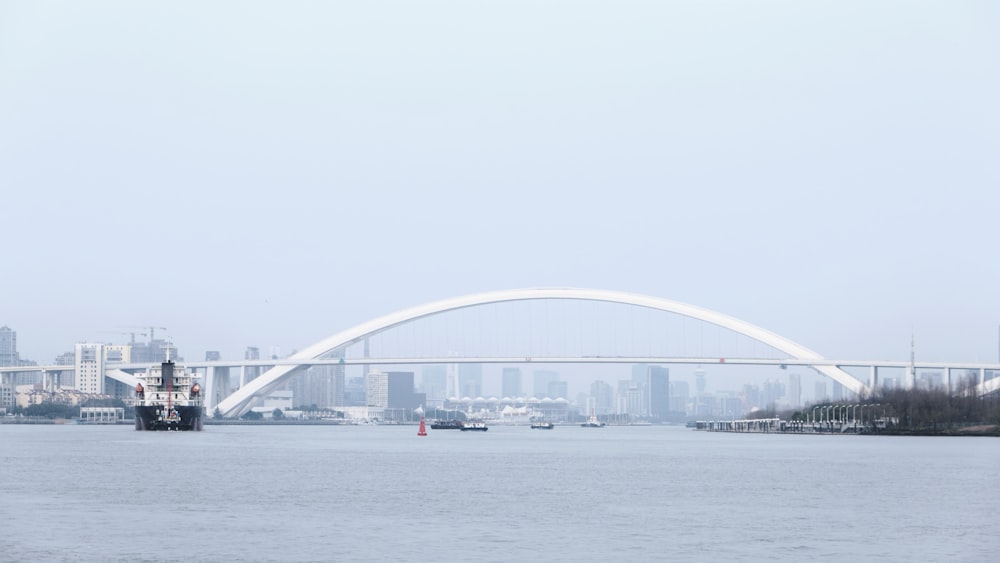 a large bridge over a large body of water