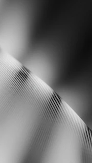 Close-up of a monochrome music artwork featuring abstract wave patterns with soft blur and glass-like transparency.