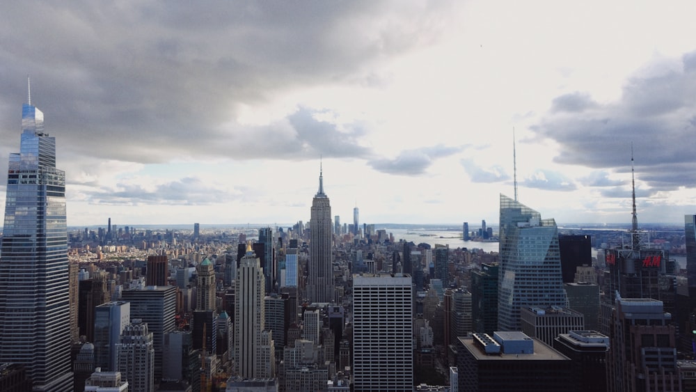 a view of a large city with tall buildings