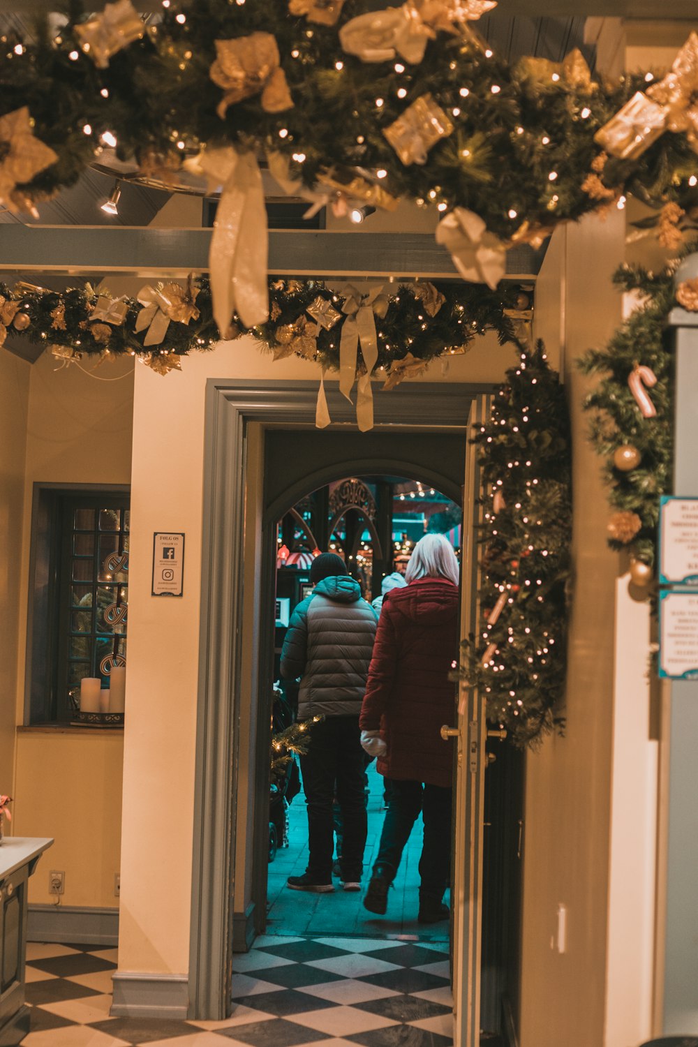 a couple of people that are standing in a room