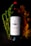 A bottle of red wine labeled 'Leleka wines' is positioned against a dark background. The label includes a simple black and white design with minimalist line art. Surrounding the bottle are fresh green rosemary sprigs on the left and dried autumn leaves on the right, adding a natural and seasonal touch to the composition.
