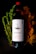 A bottle of red wine labeled 'Leleka wines' is positioned against a dark background. The label includes a simple black and white design with minimalist line art. Surrounding the bottle are fresh green rosemary sprigs on the left and dried autumn leaves on the right, adding a natural and seasonal touch to the composition.