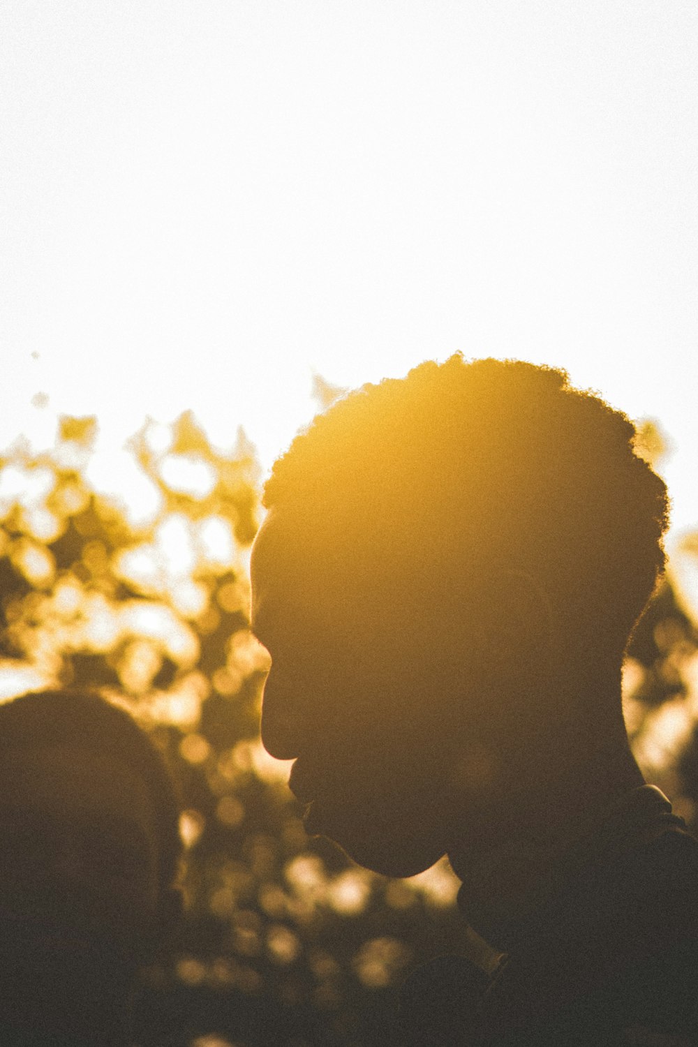 a silhouette of a man with a cell phone in his hand