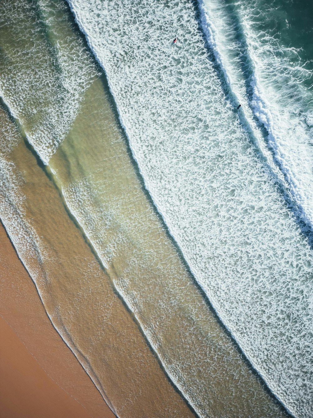 an aerial view of a beach and ocean