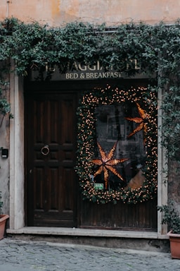 A welcoming front door to a cozy homestay.