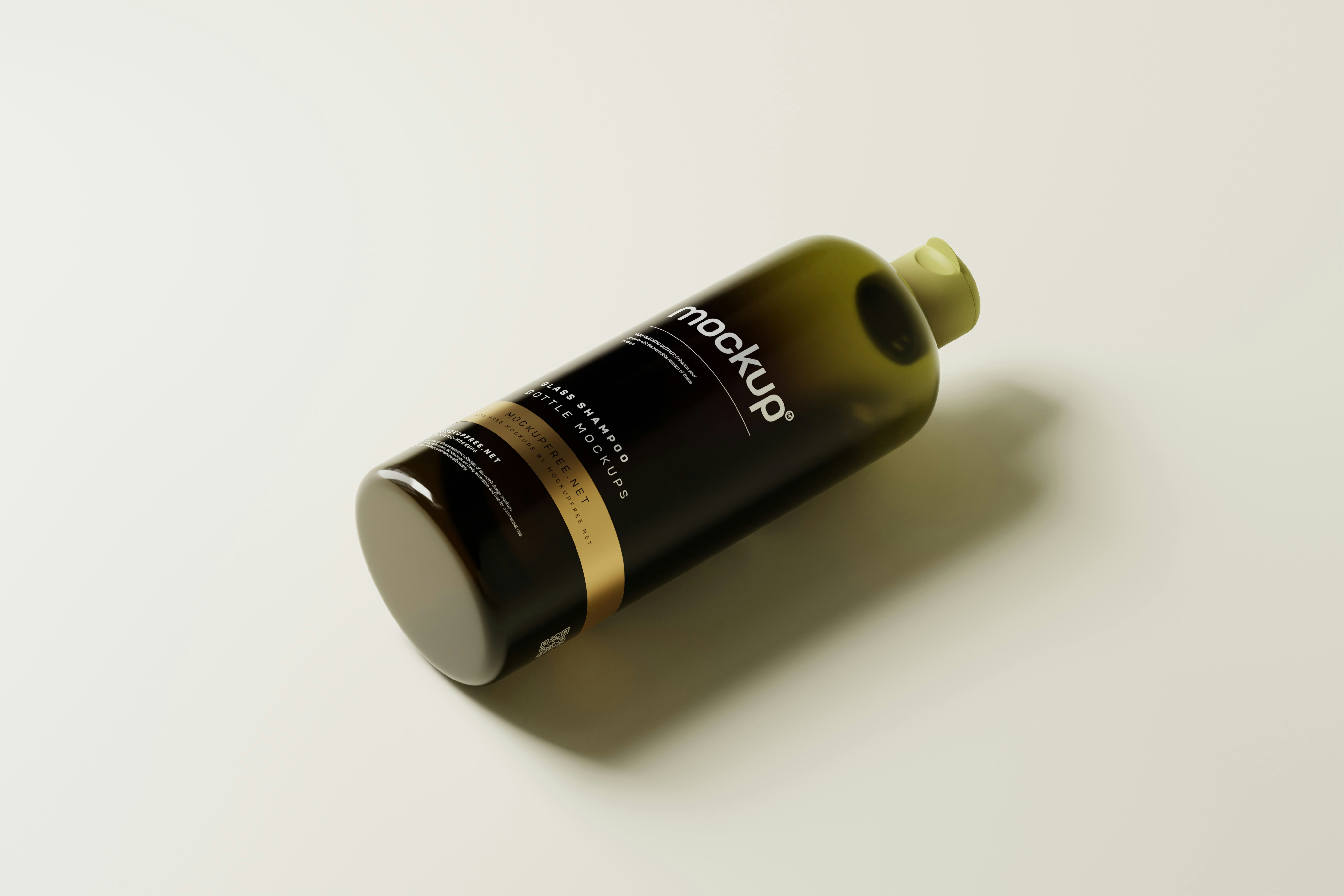 Glass Shampoo or Body Wash Bottle Mockup