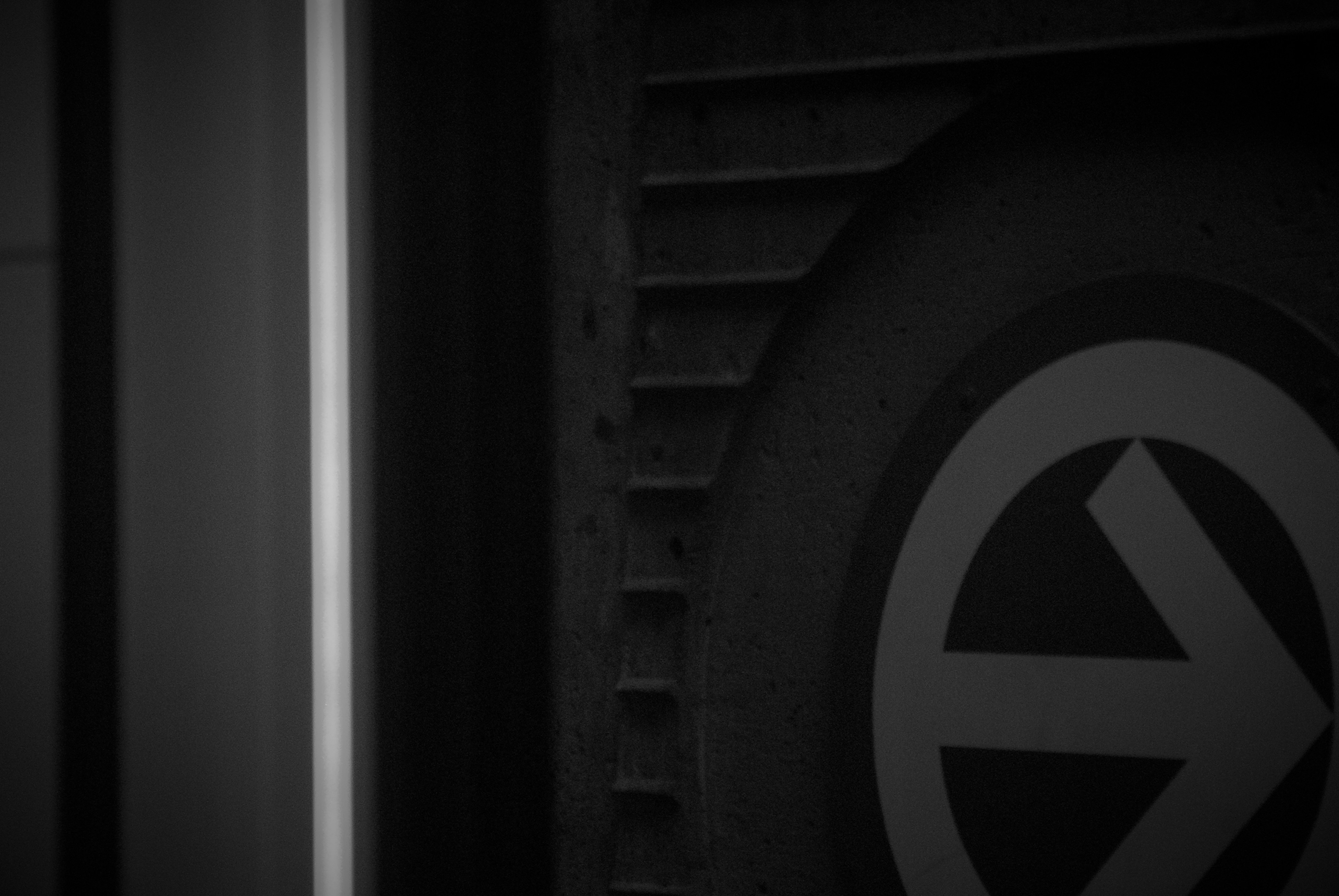 a black and white photo of a door