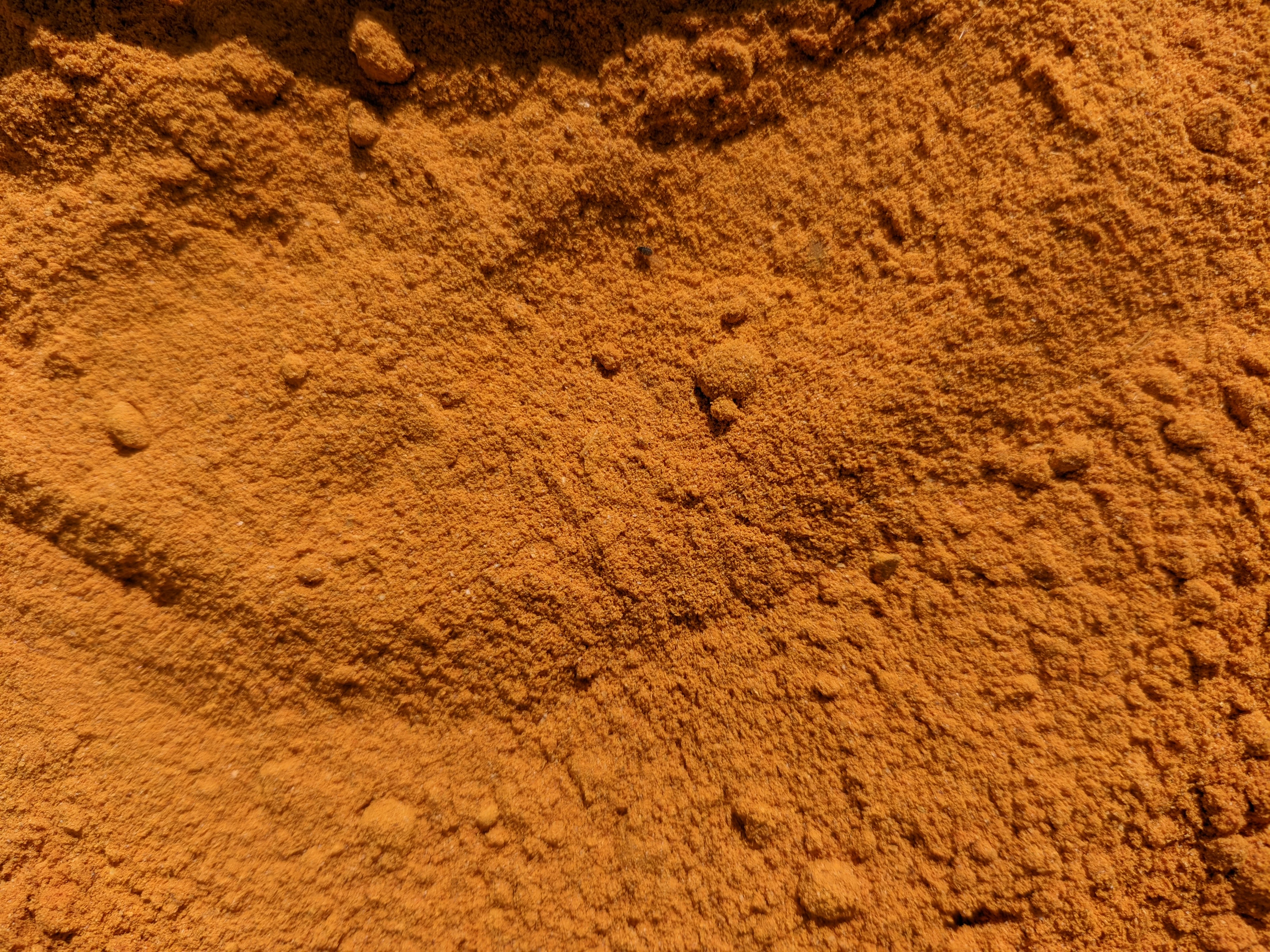 Close-up of bright yellow turmeric powder