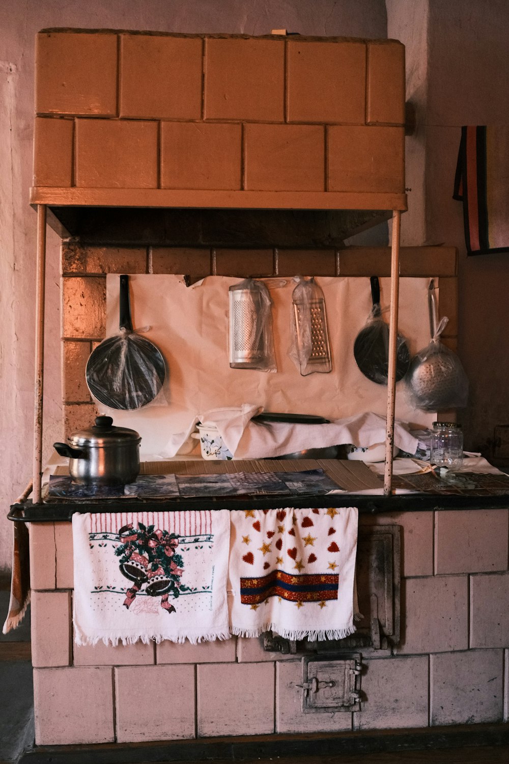 a stove top oven sitting inside of a kitchen