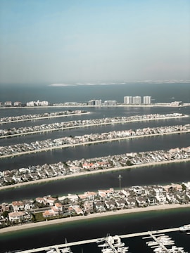 Aerial shot of Damac Islands showing the blend of water, greenery, and upscale residences.