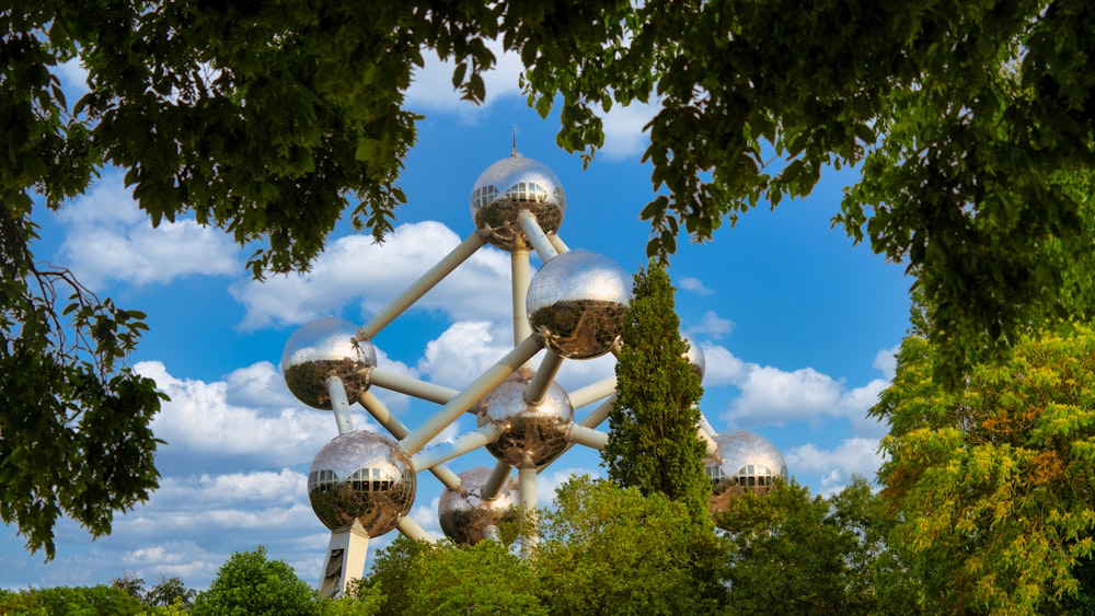 a ferris wheel in the middle of a park