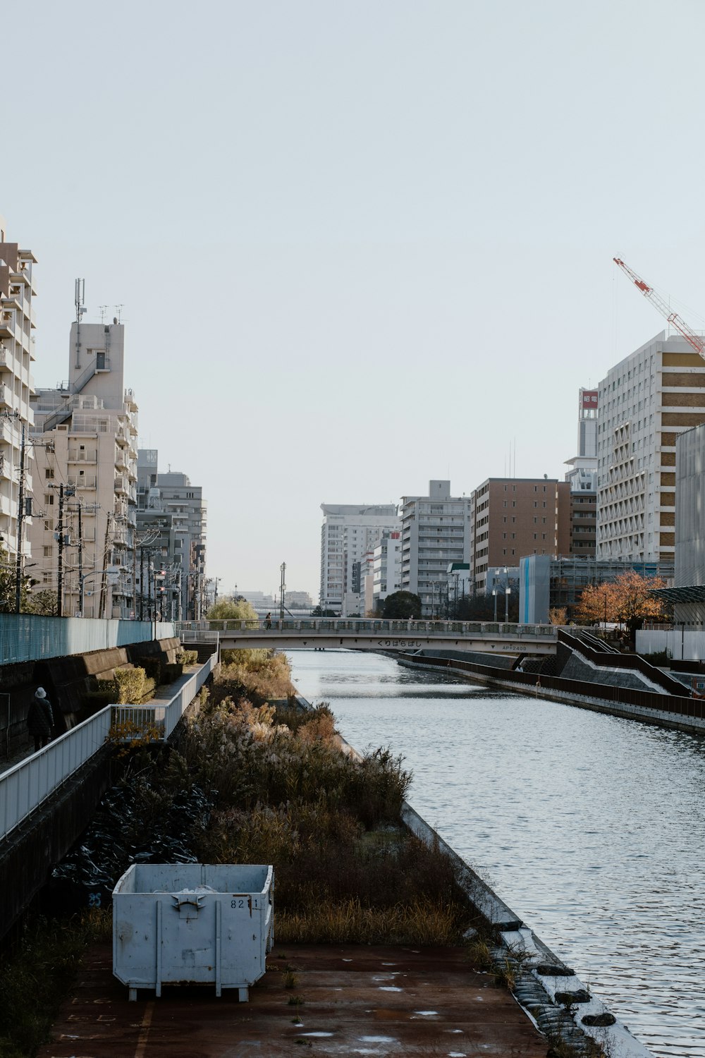 a body of water surrounded by tall buildings