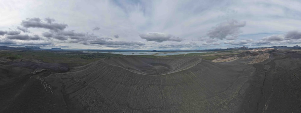 a panoramic view of a mountain range