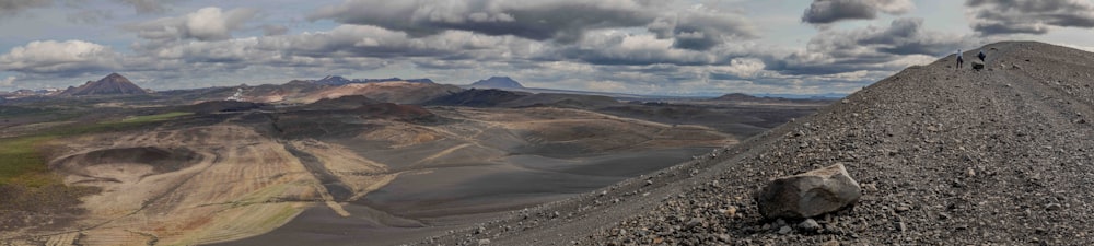 a group of people standing on top of a mountain