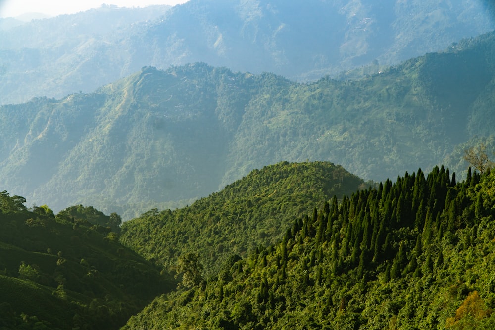 a view of a mountain range from a plane