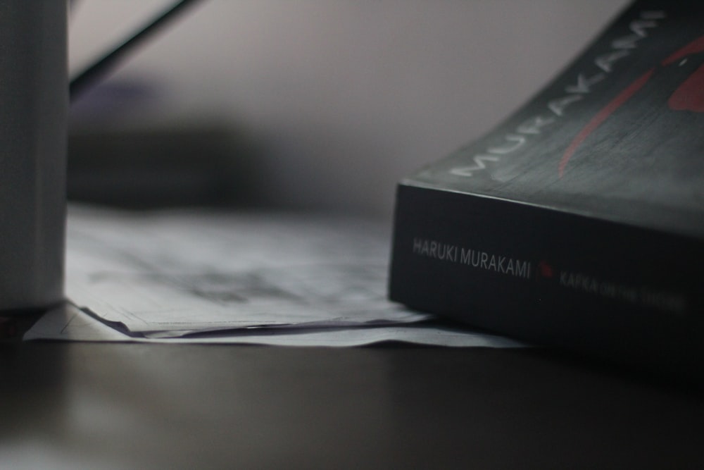 a close up of a book on a table