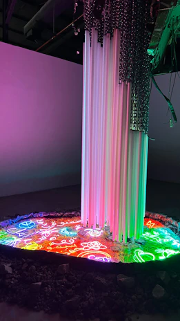 Neoflex lighting installation outlining a storefront with bright, flexible neon lights