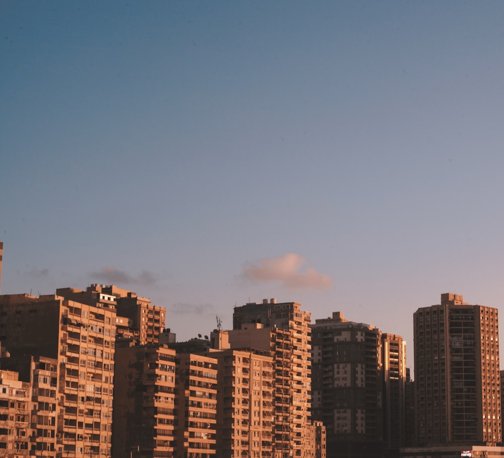 a view of a city with tall buildings