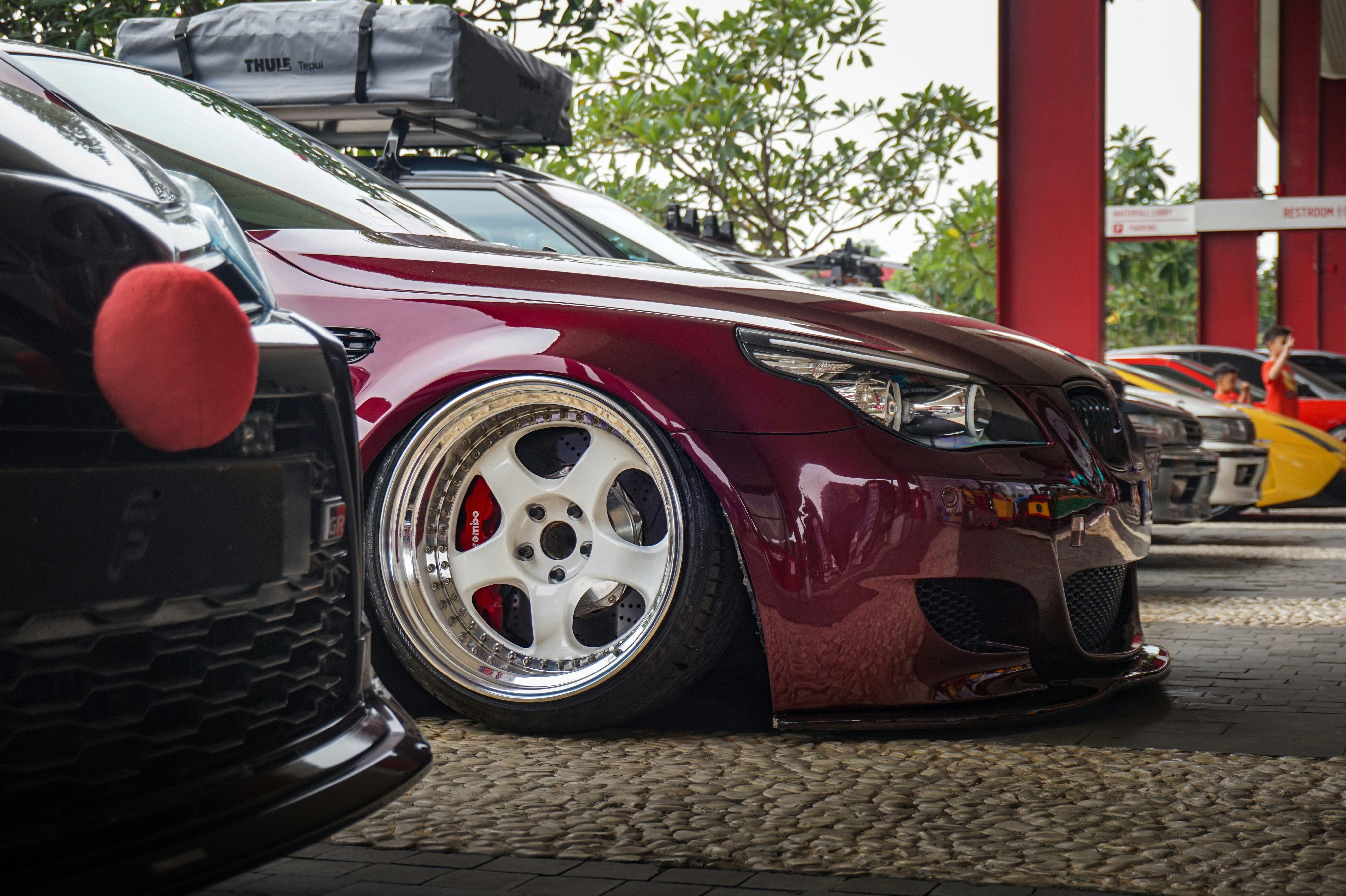 a group of cars parked next to each other