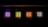 Five brightly lit neon signs against a dark background, each displaying a distinct geometric shape: a circle, a square, a triangle, and abstract designs in vibrant colors.