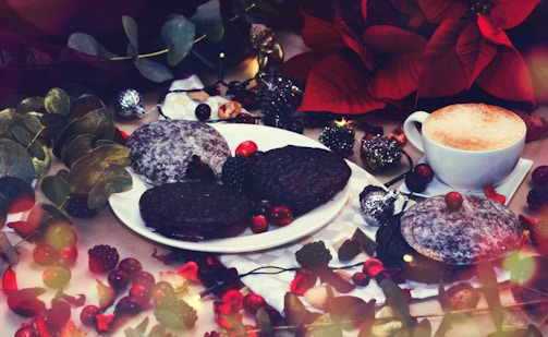 Seasonal sweets arranged festively for a celebration.