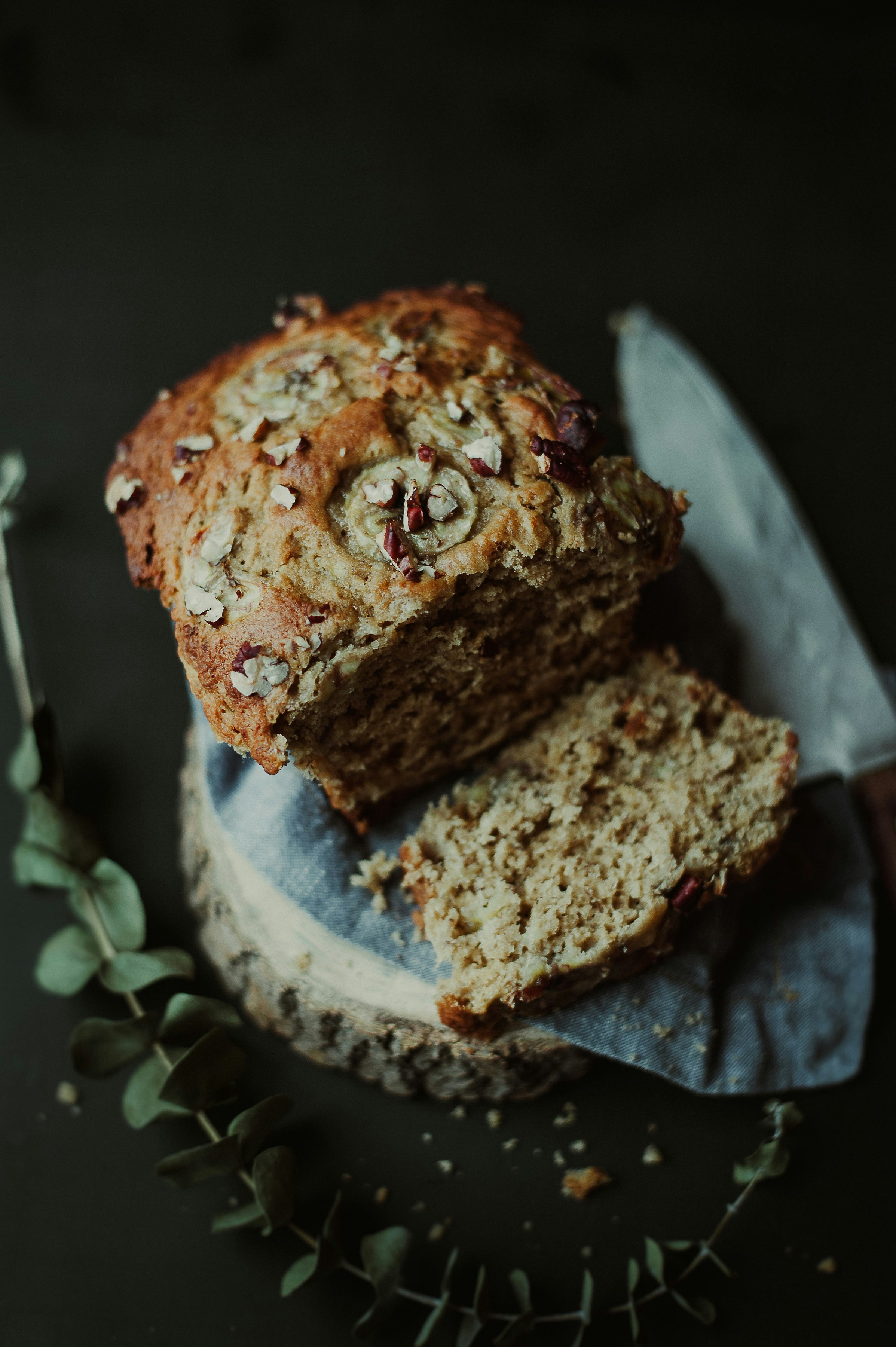 a loaf of bread sitting on top of a piece of paper
