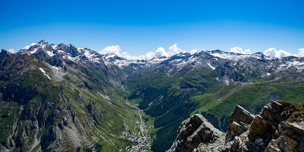 a view of the mountains from a high point of view