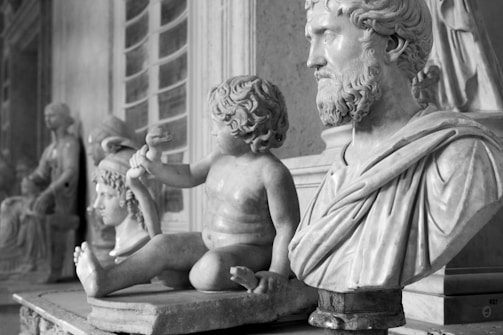 A beautifully restored sculpture on display.