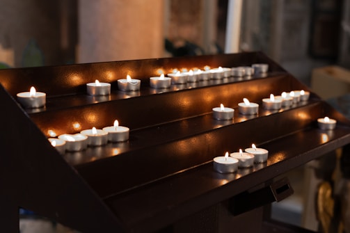 A peaceful setting for spiritual healing with candles.