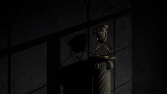 Elegant half-body 3D sculpture displayed on a minimalist pedestal with soft lighting.