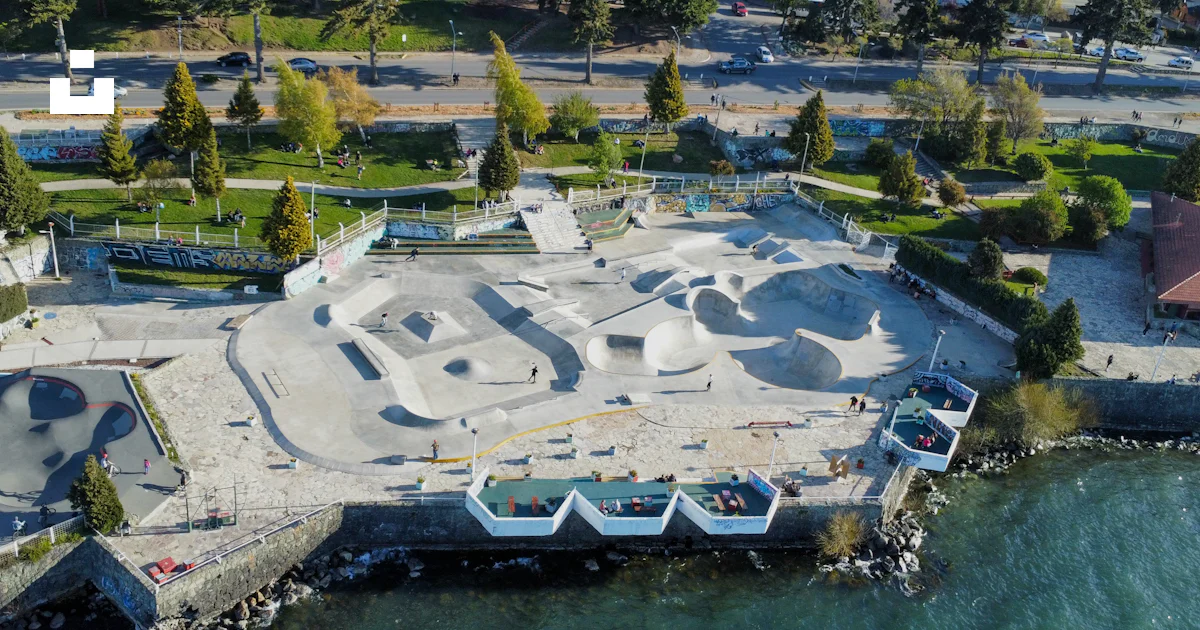 Unsplash Ramps An aerial view of a skate park with ramps and ramps photo – Free ...