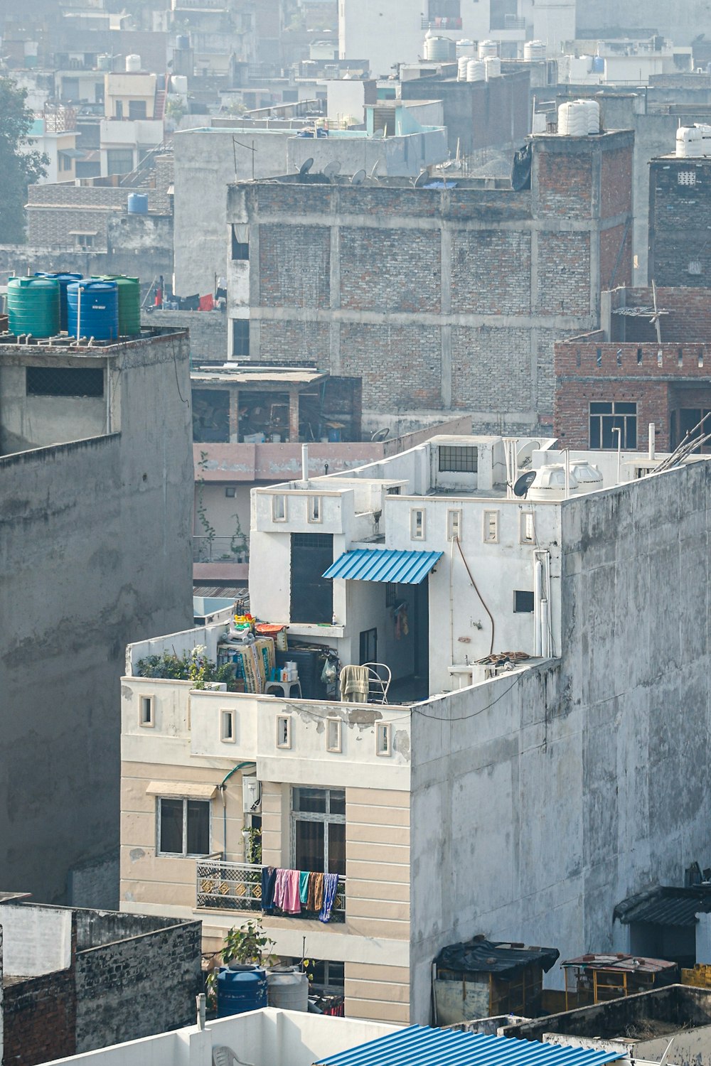 a view of a city from the top of a building