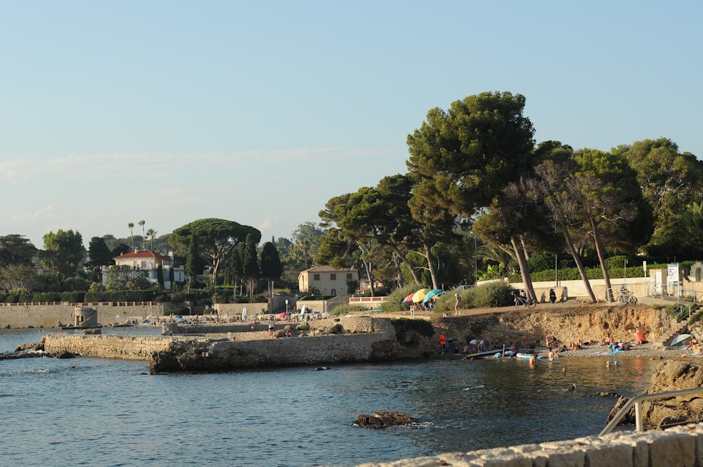 a body of water with people on it