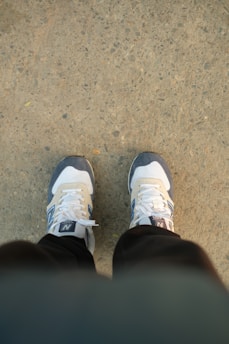 a pair of shoes that are on the ground