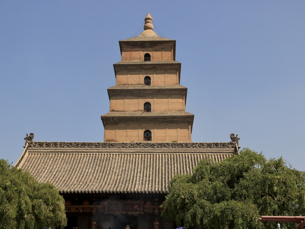 a tall tower with a clock on the top of it