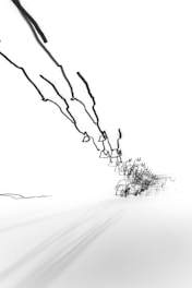 Minimalistic illustration of a data workflow pipeline with motion lines on a white background.